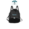 Olight Sportrucksack schwarz, Netzdetails, Kordelzugverschluss, Olight Logo, doppelte Reißverschlüsse, Mesh-Taschen