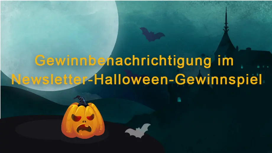 Gewinnbenachrichtigung im Olight Newsletter-Halloween-Gewinnspiel