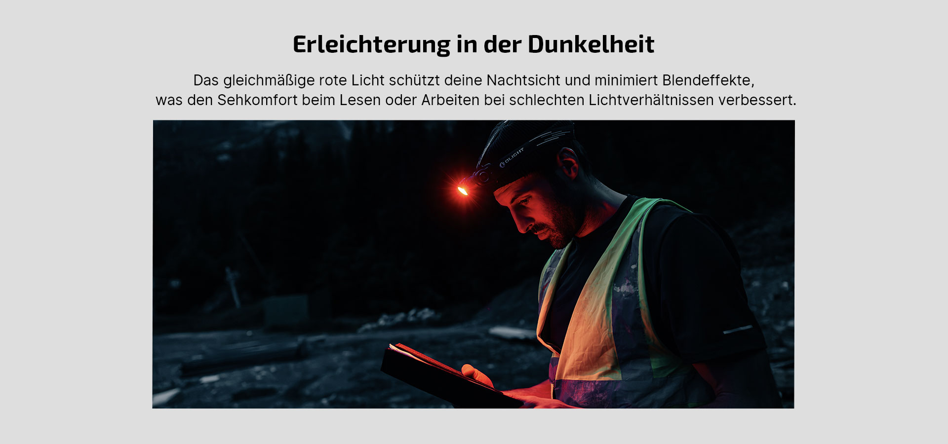 Olight Perun 3 bei n&auml;chtlicher Arbeit
