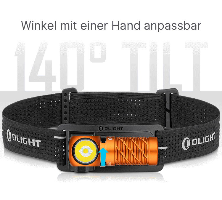Olight Perun 3 Mini Stirnlampe 1250 Lumen Rotlicht USB C Ladecase