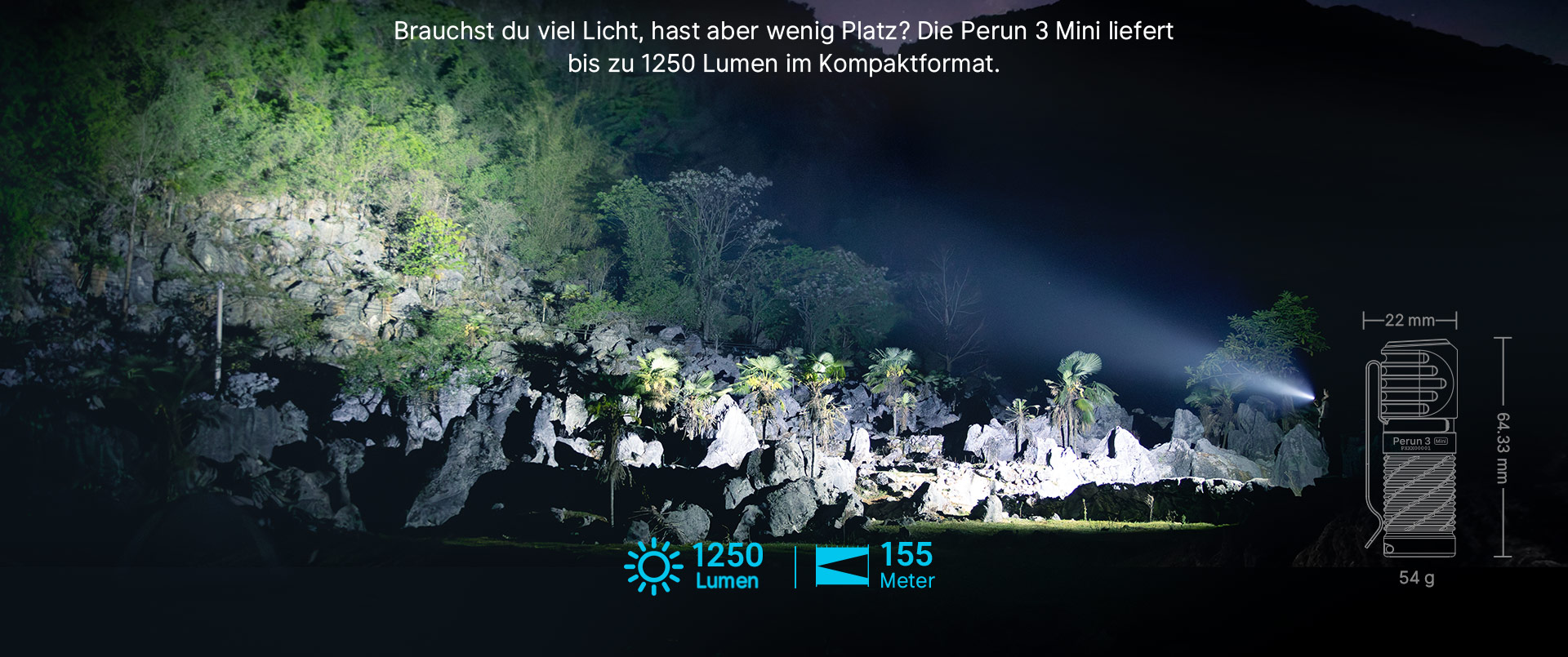 Olight Perun 3 Mini im offiziellen Anwendungsfoto