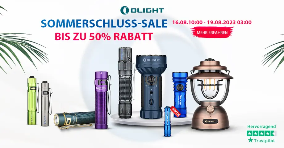 Nutze die Energie des Sommers! Olights Sommerschluss Sale
