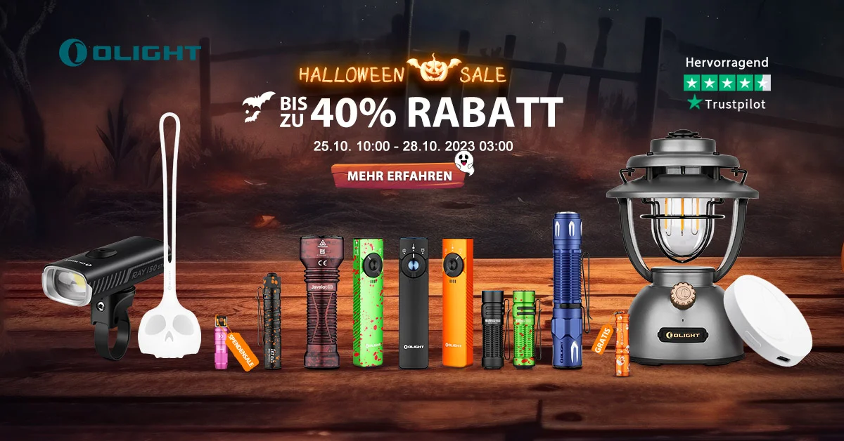 Halloween feiern mit Olight! Neuheiten Max. 40% Rabatt