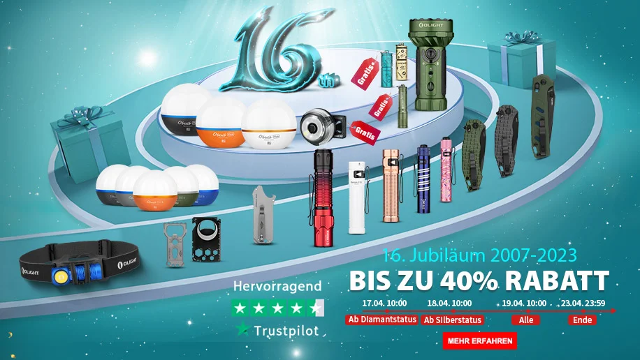 Sale-Guide zu Olights 16. Jubiläum 【Gewinnspiel, Neue Produkte und tolle Rabatte】