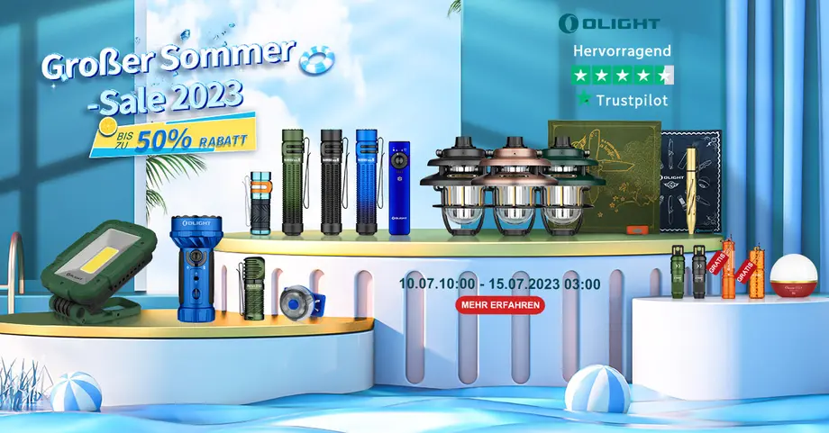 【Gewinnspiel】Neue Produkte im Olight Sommer-Sale 2023 mit maximal 50% Rabatt, entdecke jetzt mehr!