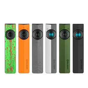 Olight ArkPro Ultra Taschenlampen in mehreren Farben, darunter Grün, Orange, Grau und Schwarz, für verschiedene Anwendungen.