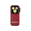 Rote Olight Oclip Pro Clip-Taschenlampe mit gemustertem Gehäuse und drei LEDs in der Frontansicht für Outdoor-Einsätze