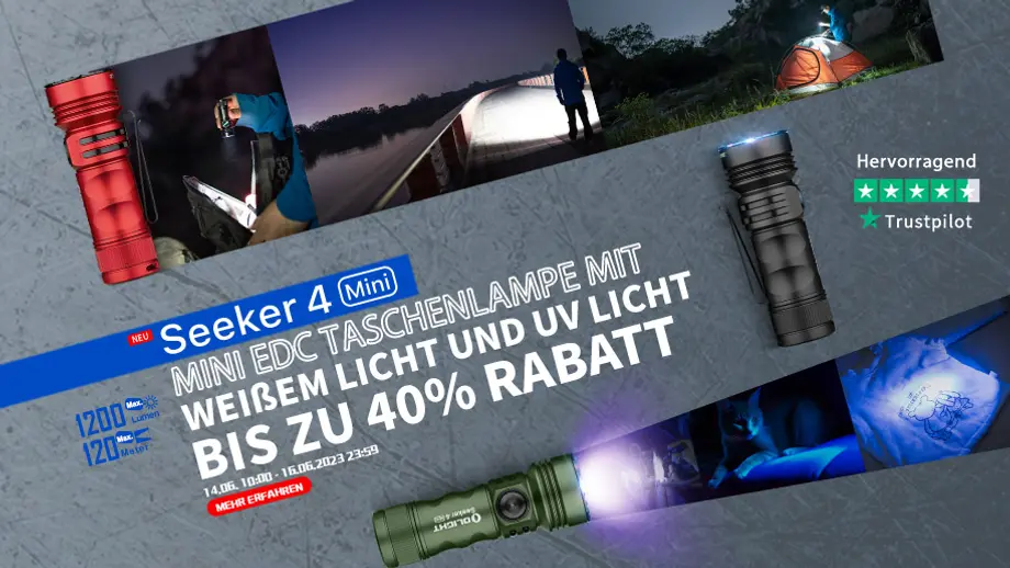 Seeker 4 Mini EDC Taschenlampe mit weißem Licht und UV Licht