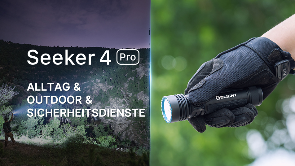Olight Seeker 4 Pro bei einer n&auml;chtlichen Outdoor-Anwendung