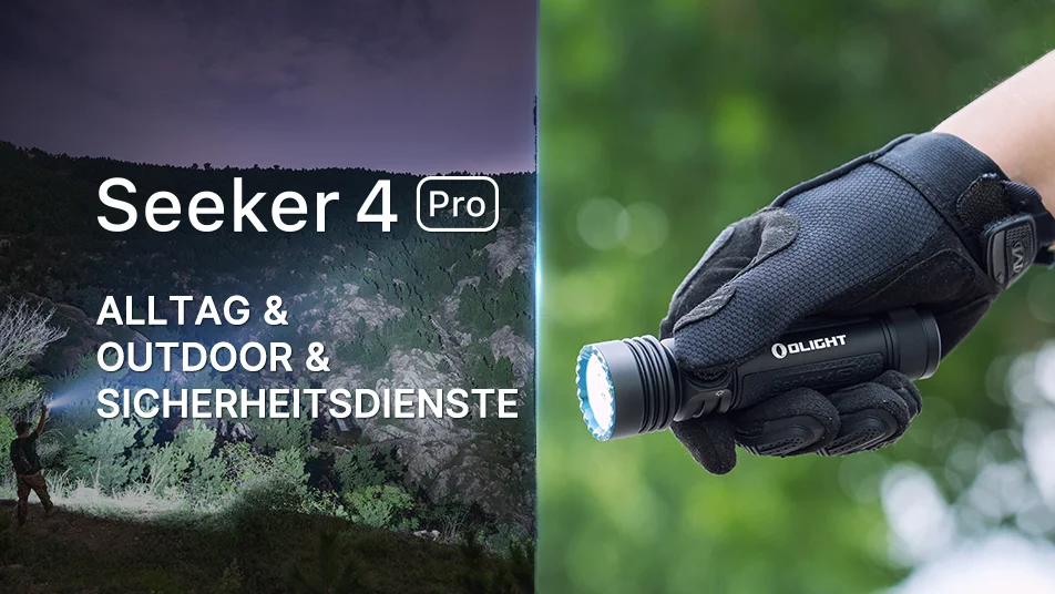 Olight Seeker 4 Pro Taschenlampe: 4600 Lumen, 260m Reichweite. Ideal für Alltag, Outdoor & Sicherheitsdienste.