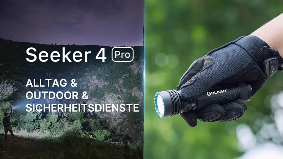 Olight Seeker 4 Pro Taschenlampe: 4600 Lumen, 260m Reichweite. Ideal für Alltag, Outdoor & Sicherheitsdienste.