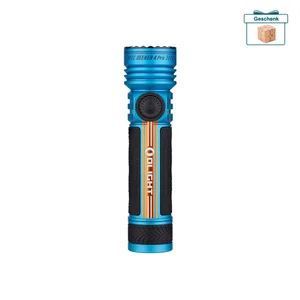 Olight Seeker 4 Pro Taschenlampe in Blau mit strukturiertem Griff für den Außenbereich und Notfälle