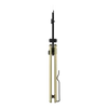 Flaches Klappmesser in Seitenansicht mit sandfarbenem Griff und schwarzem Clip auf schwarzem Hintergrund