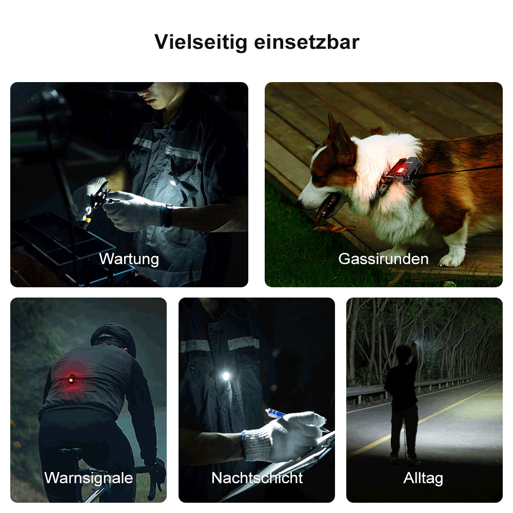 Taschenlampe vielseitig einsetzbar für Wartung, Gassirunden, Warnsignale, Nachtschicht und Alltag