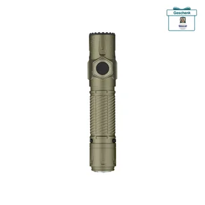 Grüne taktische Taschenlampe mit Clip, Militär-Taschenlampe, robust, LED, Outdoor-Beleuchtung