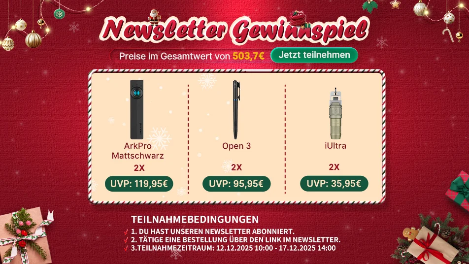 Newsletter Gewinnspiel im Weihnachten Sale mit geheimnisvolle neue Produkte (nur für Abonnenten)