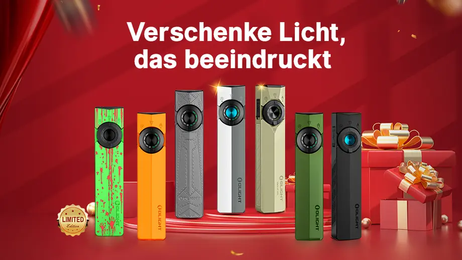 Olight Arkfeld Taschenlampen: farbige Modelle & Limited Edition. Beeindruckendes Geschenk.